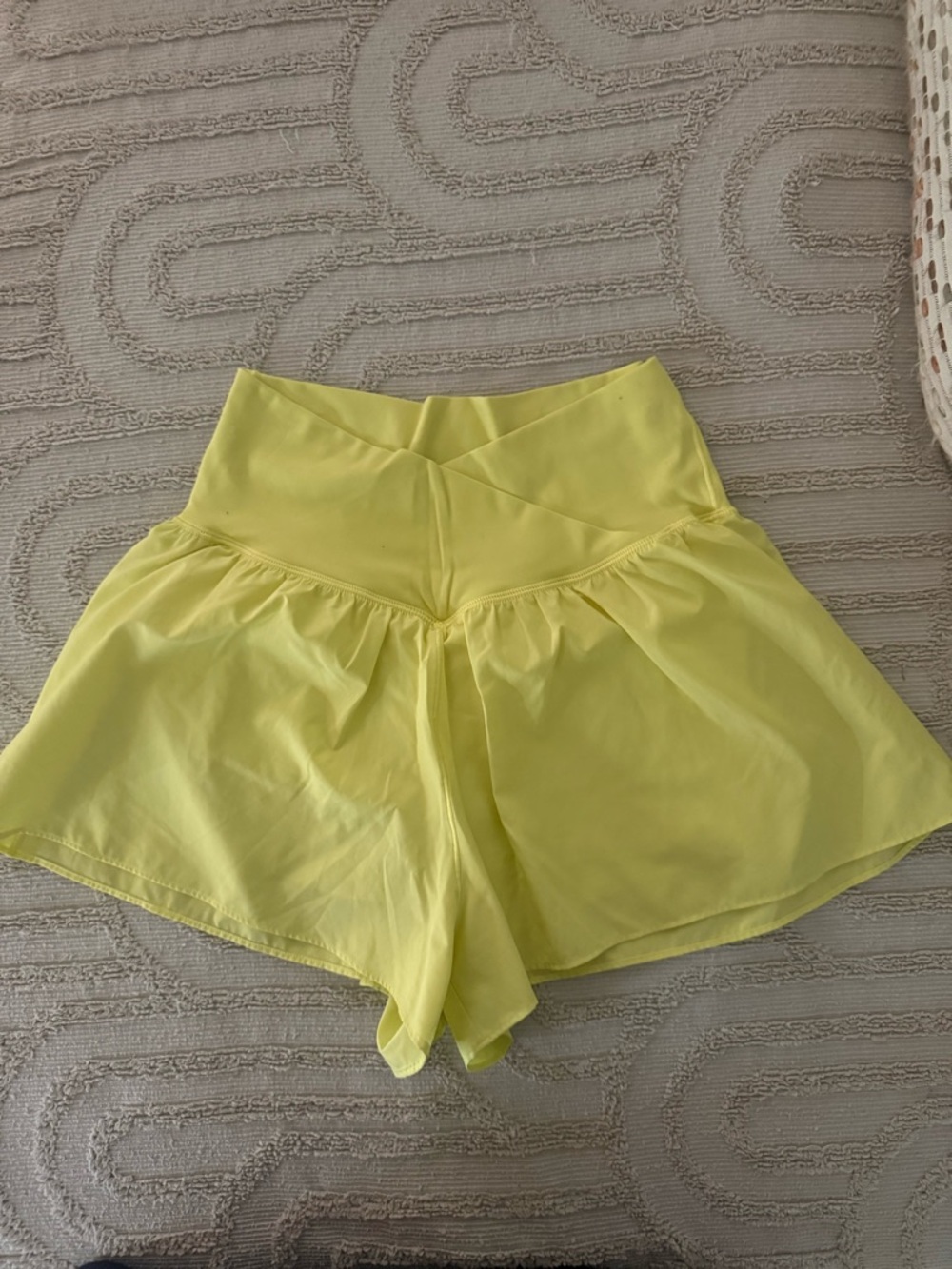 Aerie Yellow Flowy Athletic Shorts